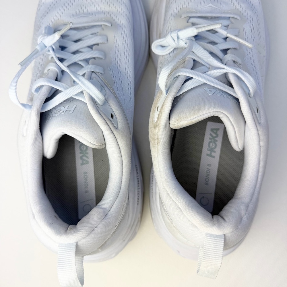 Hoka Bondi 8 White Running Sneakers Women’s 10 - Picture 9 of 13